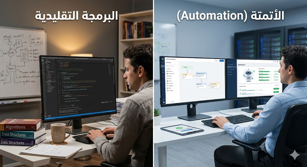 الفرق بين Automation والبرمجة التقليدية