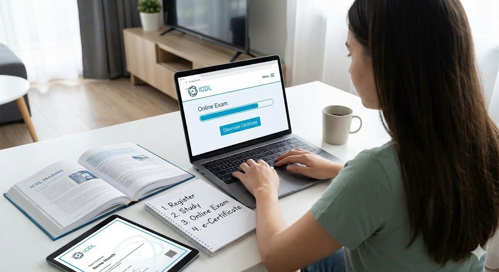 خطوات الحصول على شهادة ICDL أونلاين في 2025