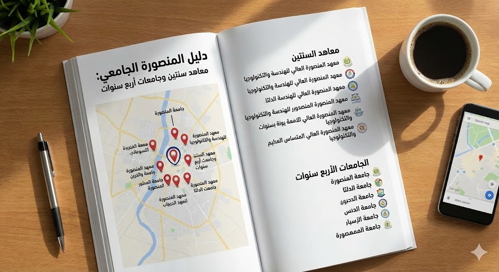 دليل شامل للمعاهد والجامعات في المنصورة: معاهد السنتين والجامعات الأربع سنوات