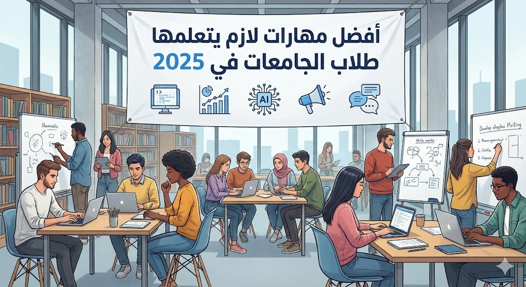 أفضل مهارات لازم يتعلمها طلاب الجامعات في 2025