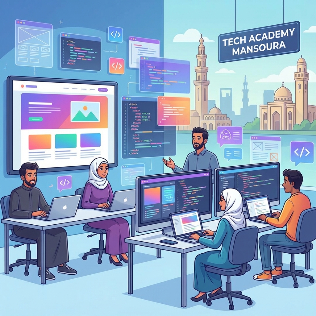 كورس برمجة وتصميم المواقع في المنصورة 2025 | أفضل كورس تصميم مواقع في مصر - شركة سناكس روم